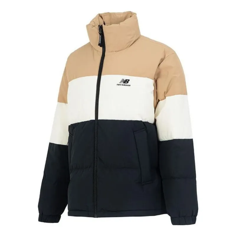 New Balance Warm Down Jacket 'Black White Tan' 5PC44283-BEI sold by KicksCrew
