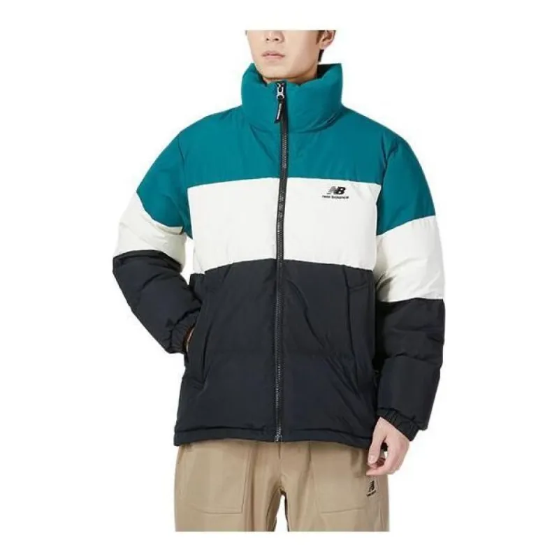 New Balance Warm Down Jacket 'Black White Blue' 5PC44283-HT sold by KicksCrew