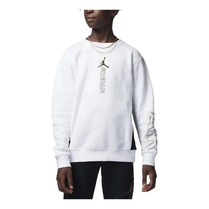 (GS) Air Jordan Air Holiday Shine Crewneck Sweater 'White' FB9470-100 sold by KicksCrew