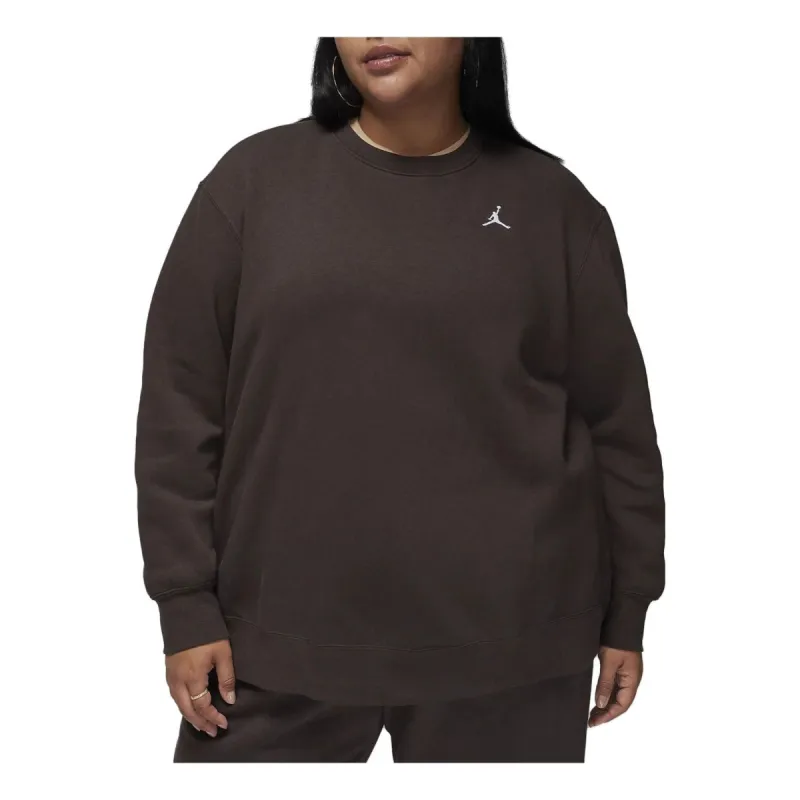 (WMNS) Air Jordan Brooklyn Fleece Crew-Neck Sweatshirt 'Brown' FN4493-220 sold by KicksCrew