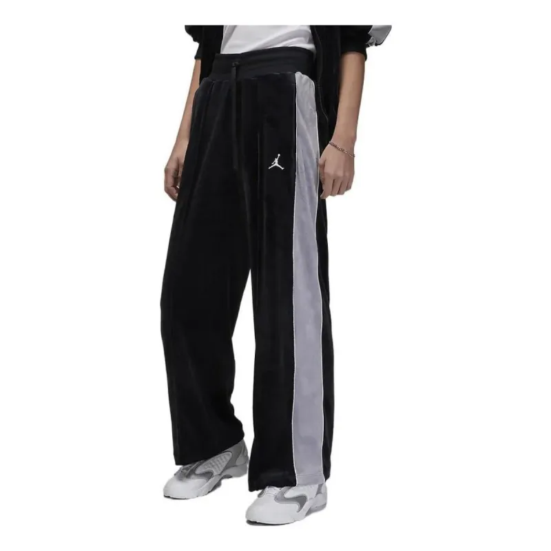(WMNS) Air Jordan Flight Velour Pant 'Black Grey' DV1405-010 sold by KicksCrew