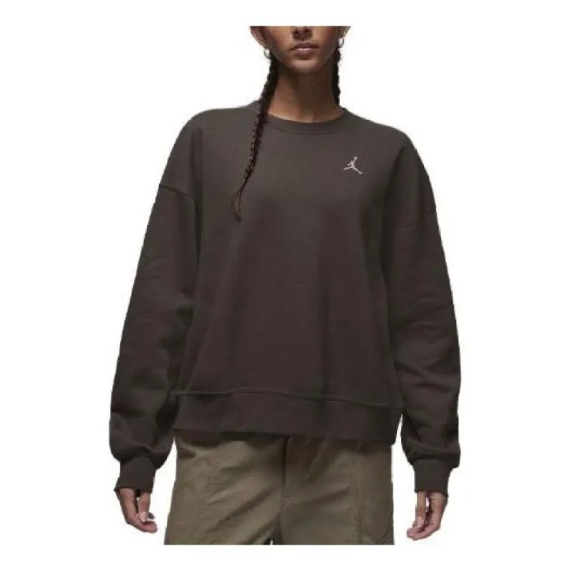 (WMNS) Air Jordan Brooklyn Fleece Crewneck Sweatshirt 'Brown' FN4491-220 sold by KicksCrew