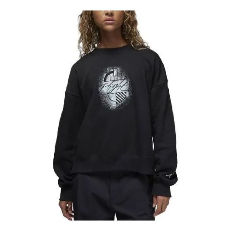 (WMNS) Air Jordan Brooklyn Fleece Graphic Crew-Neck Sweatshirt 'Black' FD7157-010 sold by KicksCrew