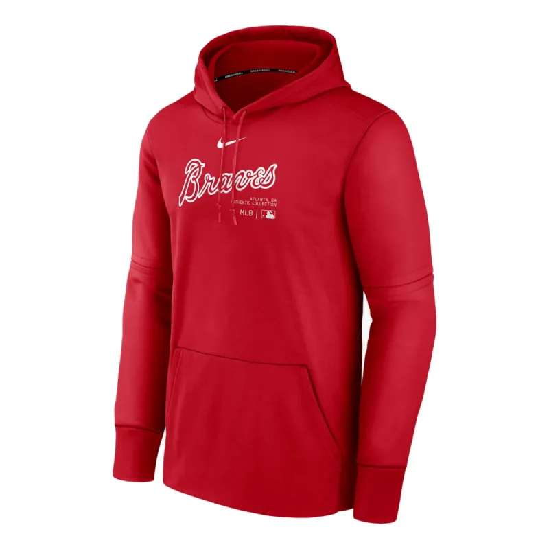 Nike Therma MLB Atlanta Braves Authentic Collection Practice Pullover Hoodie 'Red' NAC3163NAW-J37 sold by KicksCrew