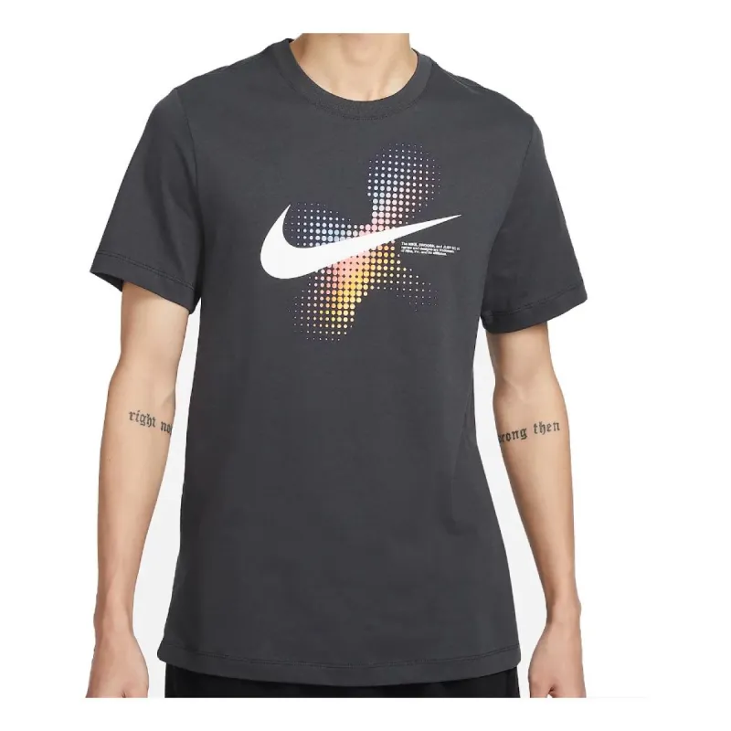 Nike Sportswear Swoosh Dots Printed Graphic T-Shirt 'Anthracite' FQ7998-060 sold by KicksCrew