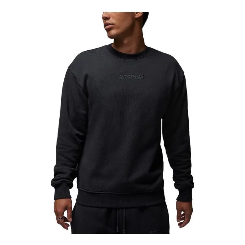 Air Jordan Wordmark knitted crew neck sweatshirt 'Black' FJ7789-045 sold by KicksCrew