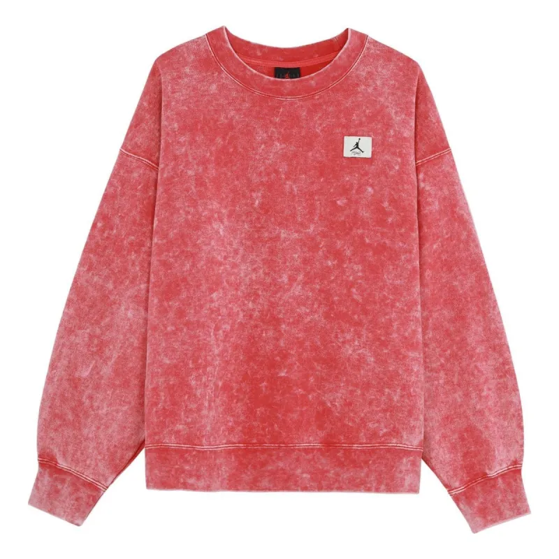 (WMNS) Air Jordan Flight Oversize Fleece Sweatshirt 'Red' DQ4602-605 sold by KicksCrew
