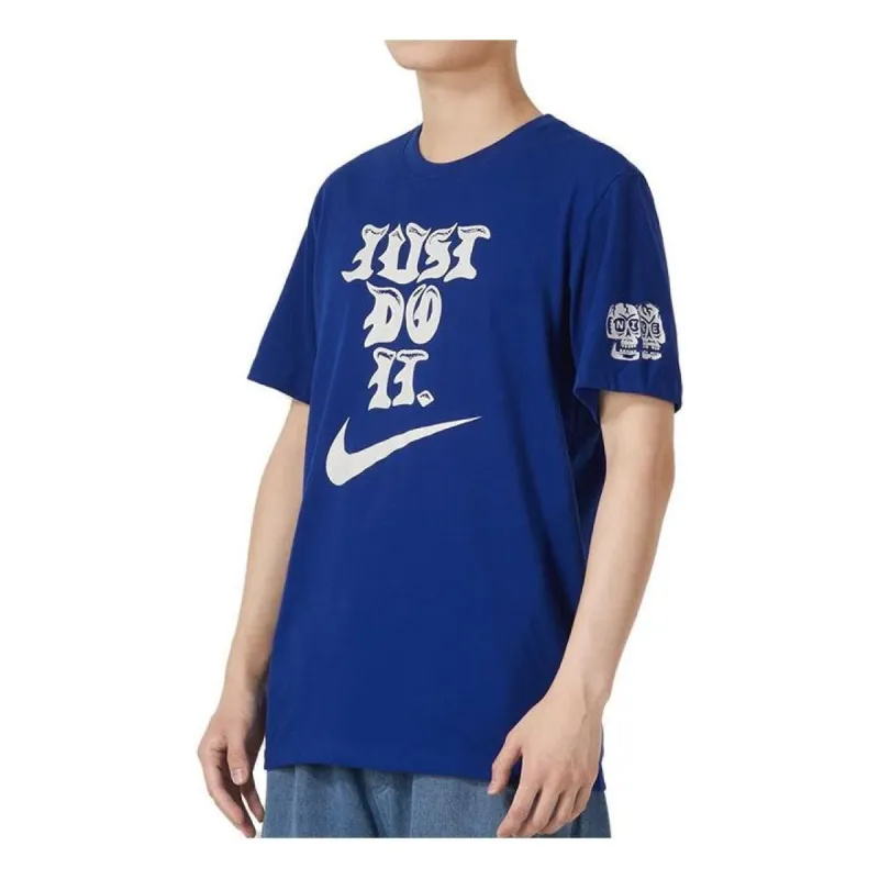 Nike Dri-Fit Graphic Fitness T-Shirt 'Blue' FJ2402-455 sold by KicksCrew