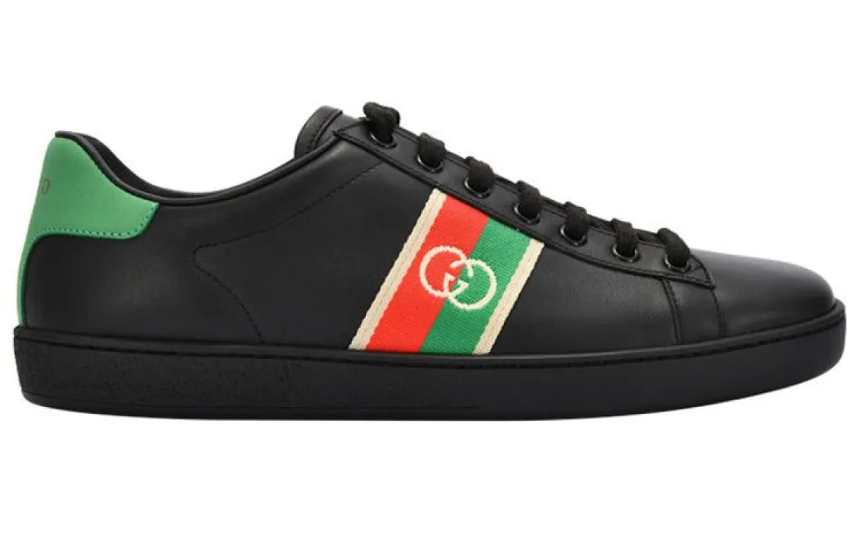 (WMNS) Gucci Ace Elastic Web 'Interlocking G - Black' 645767-1XGM0-1096 sold by KicksCrew