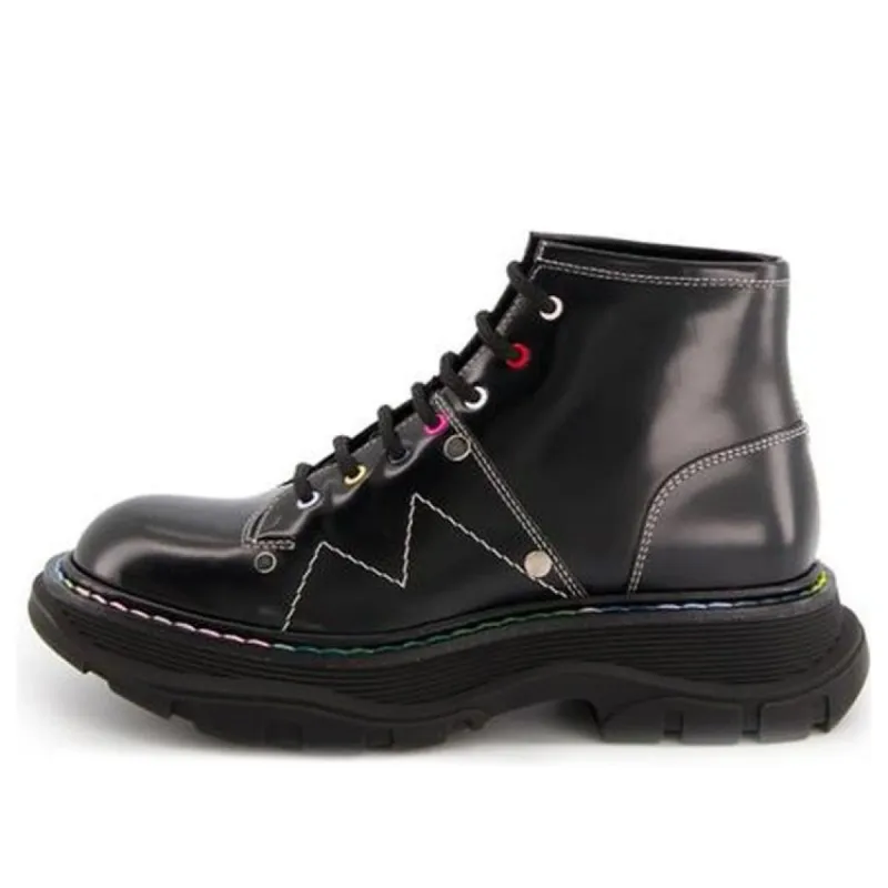 (WMNS) Alexander McQueen Tread Lace Up Boots 'Black Multicolor' 595469WHZ8S1032 sold by KicksCrew