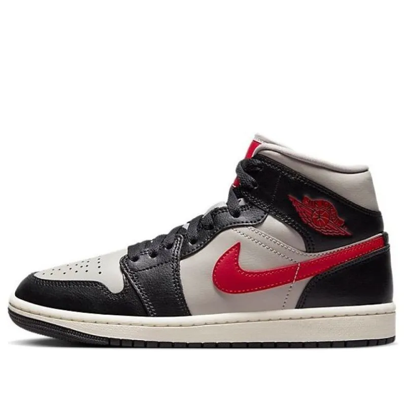 (WMNS) Air Jordan 1 Mid 'Black Gym Red Grey' BQ6472-060 sold by KicksCrew
