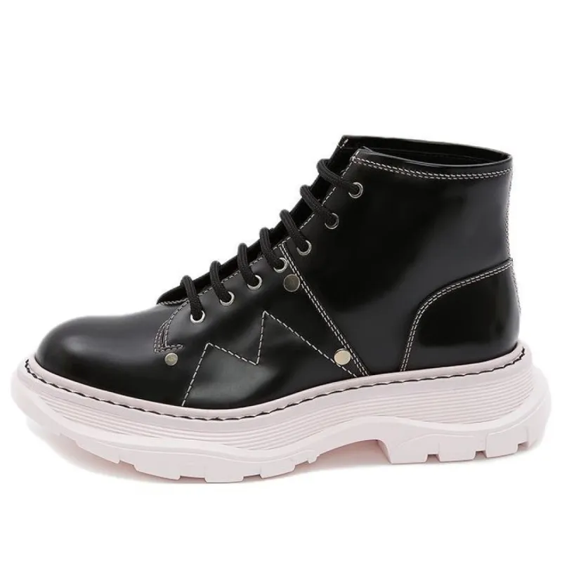 (WMNS) Alexander McQueen Tread Lace-Up Boot 'Black Pink' 595469WHZ811488 sold by KicksCrew