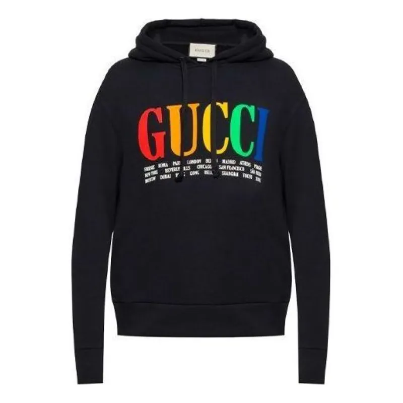 Gucci City Rainbow Logo Hooded Sweatshirt 'Black' 475374-X3N60-1082 sold by KicksCrew