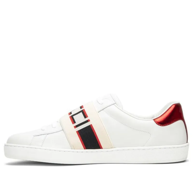 Gucci Stripe Leather Sneaker 'White Red Black' 636782-0FIV0-9091 sold by KicksCrew