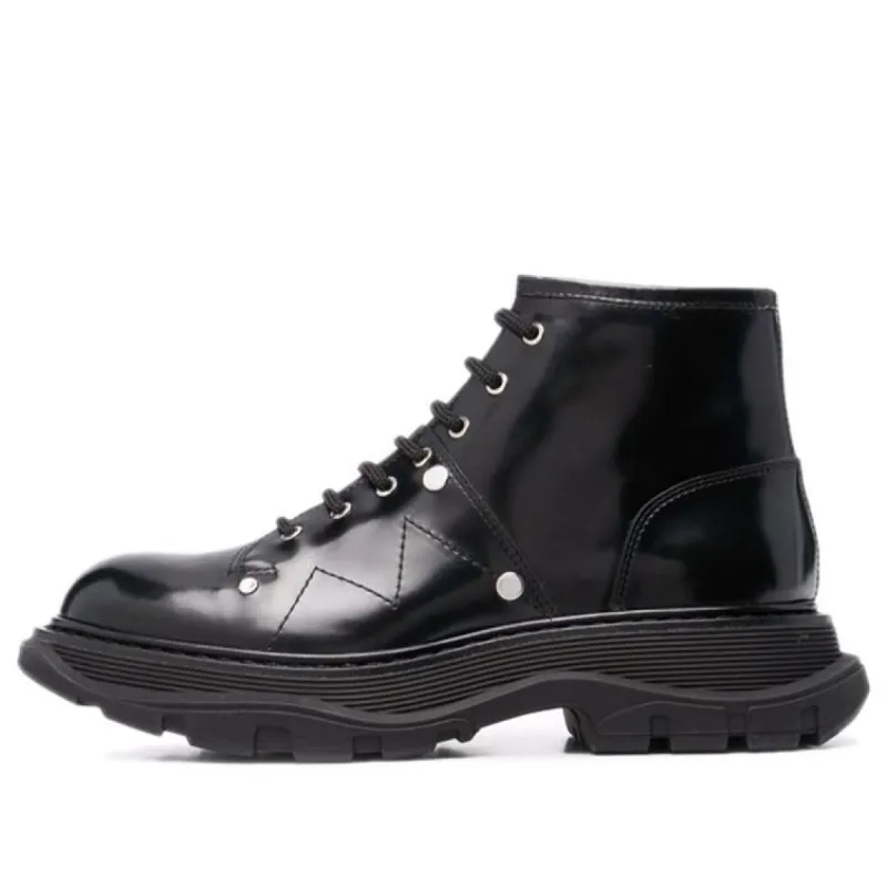 Alexander McQueen Ankle Leather Boot 'Black' 595469WHZ811081 made by Alexander McQueen