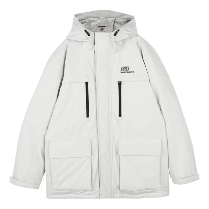 Skechers Lifestyle Series Hooded Waterproof Down Jacket 'White Black' L423M097-00MV sold by KicksCrew