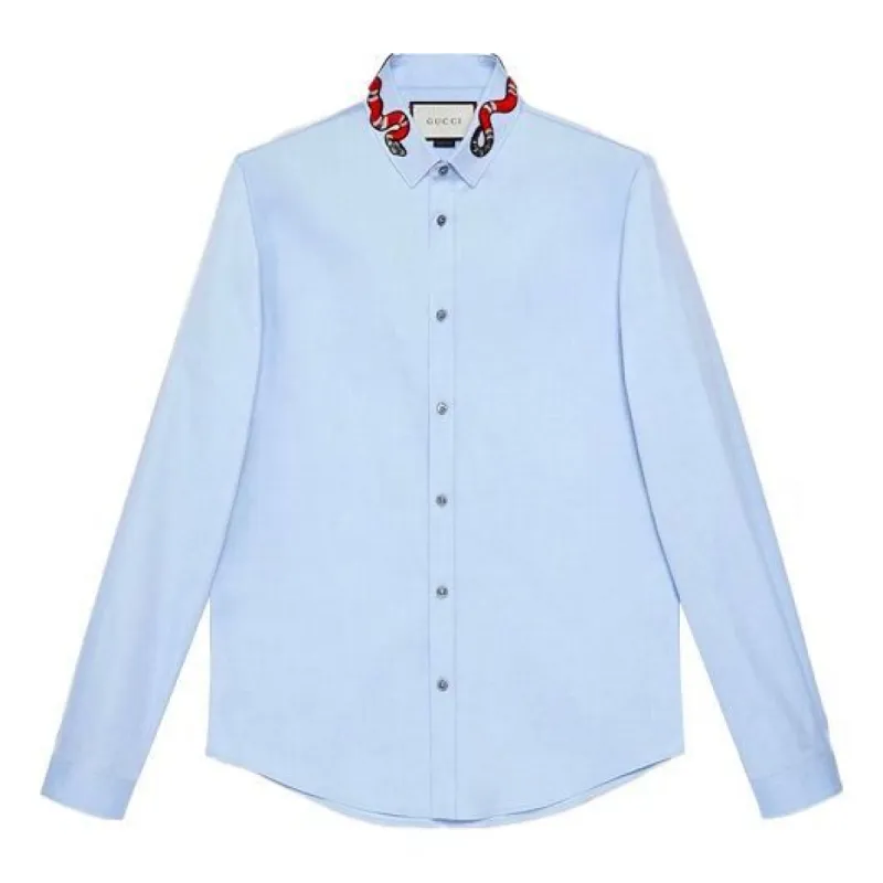 Gucci Oxford Duke Shirt With Kingsnake 'Light Blue' 433550-Z3898-4850 sold by KicksCrew