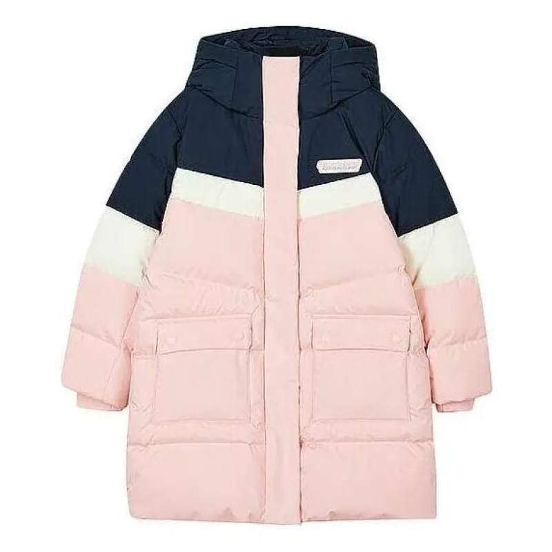 (GS) Skechers Casual Long Down Jacket 'Pink White Navy' L423G053-01UJ sold by KicksCrew