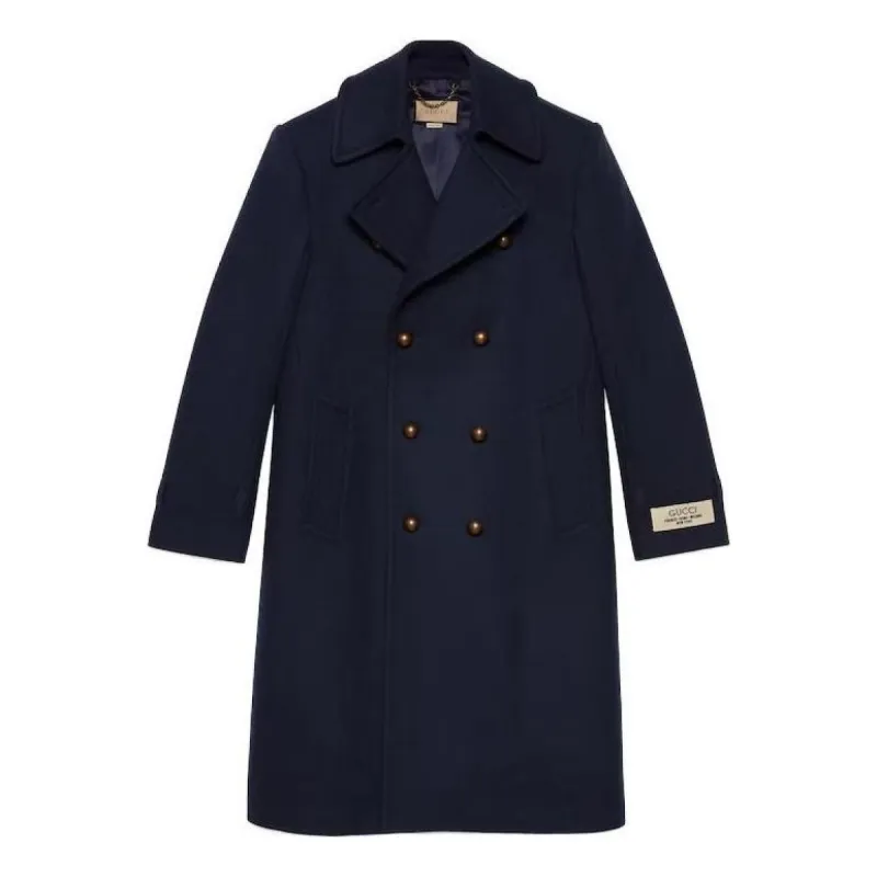 Gucci Felt Wool Coat 'Dark Navy' 761734-Z582J-4080 sold by KicksCrew