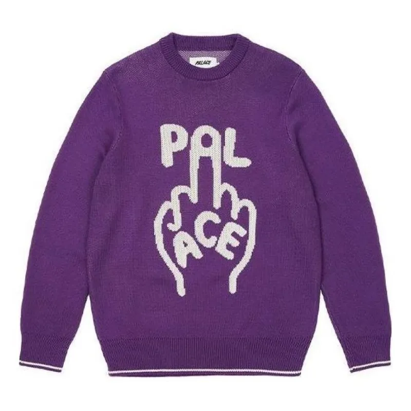 Palace Finger Up Knit Sweater 'Purple' P20KW011 sold by KicksCrew