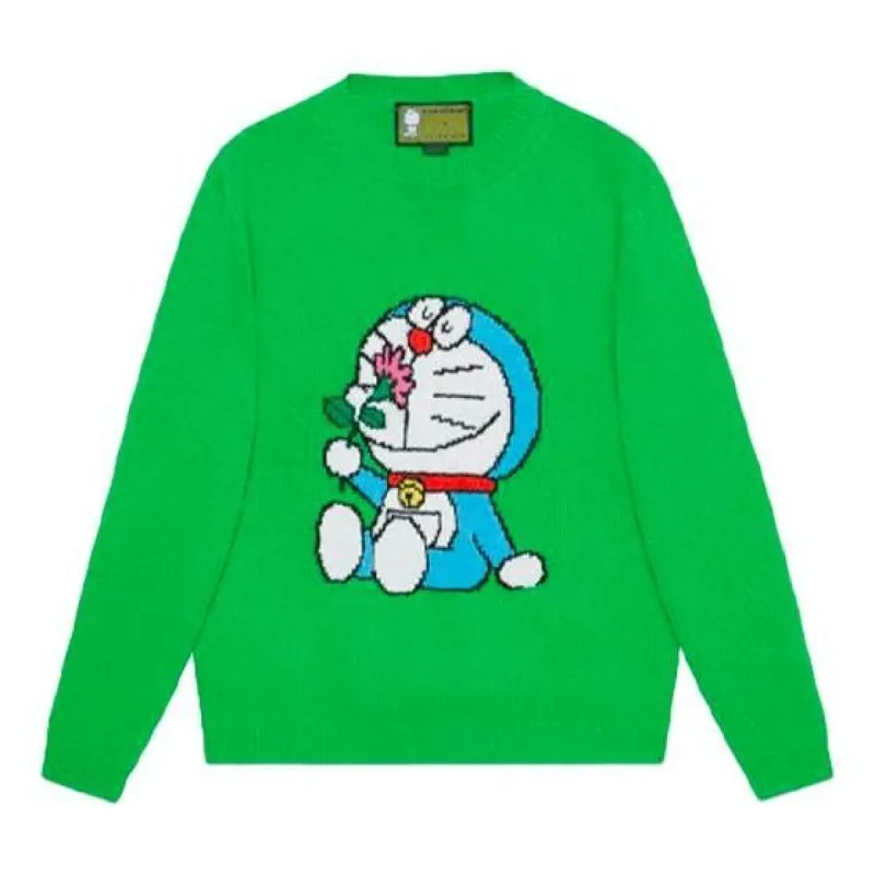 (WMNS) Gucci x Doraemon Wool Crewneck Sweater 'Green' 655654-XKBVZ-3319 sold by KicksCrew