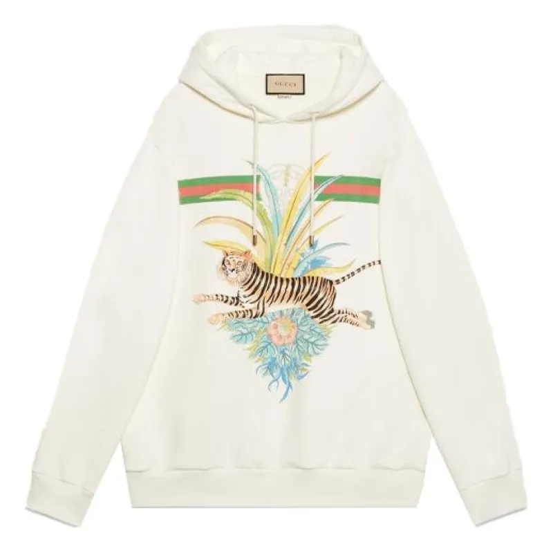 Gucci GUCCI TIGER Hooded Sweatshirt 'Ivory' 623244-XJD3Z-9242 sold by KicksCrew