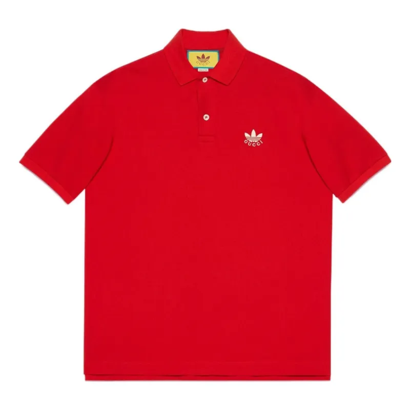 Gucci x adidas Cotton Piquet Polo 'Red' 700497-XJEL0-6290 sold by KicksCrew