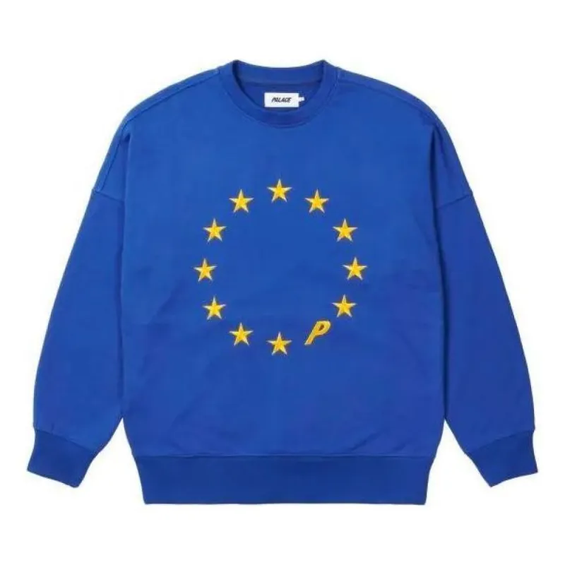 Palace Eu-don Crew Blue FW21 Sweater 'Blue' P21CS050 sold by KicksCrew