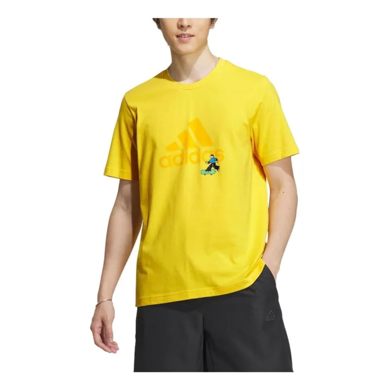 adidas Graphic Logo T-Shirt 'Yellow' IA8158 sold by KicksCrew