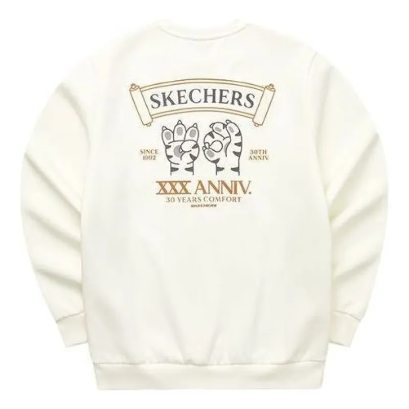 Skechers Graphic Crew Sweater 'White Black Grey' L122U270 sold by KicksCrew