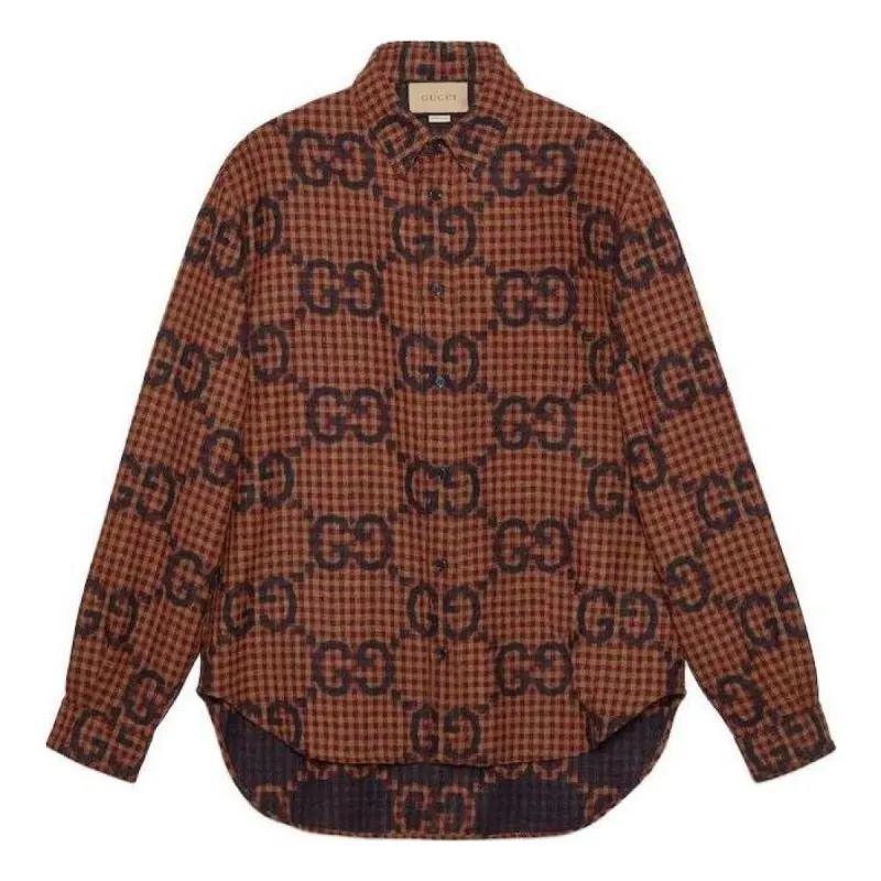Gucci Maxi GG Gingham Wool Shirt 'Red Blue' 756842-ZAOBM-6253 sold by KicksCrew