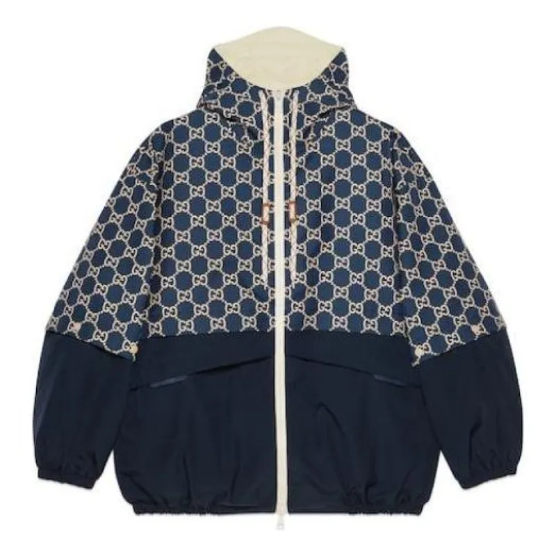 Gucci GG Ripstop Fabric Zip Jacket 'Blue Ivory' 742811-Z8BJG-4384 sold by KicksCrew