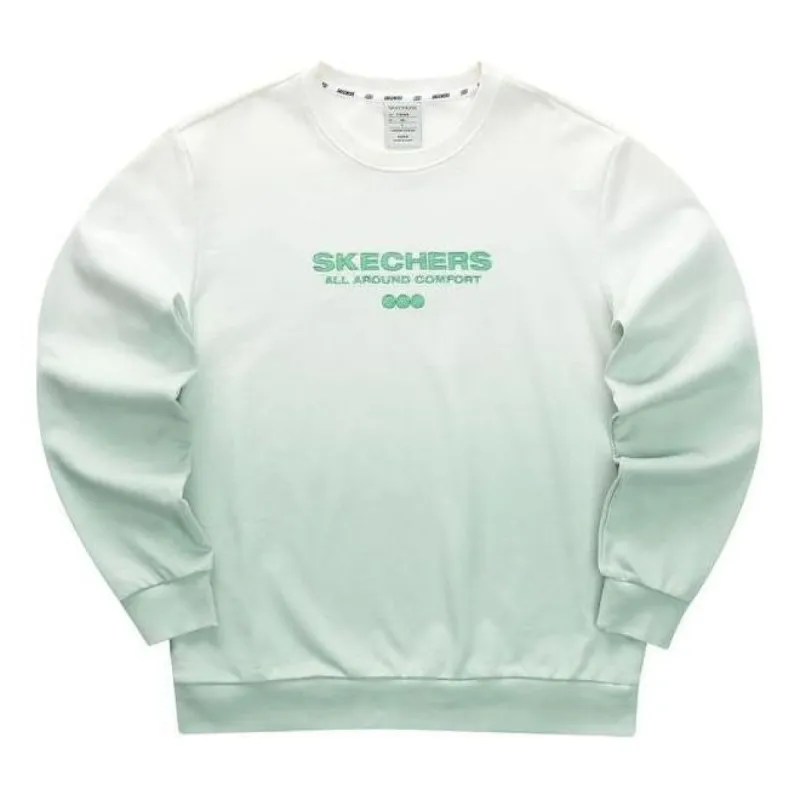 Skechers Gradient Letter Crew Sweatshirt 'Green White' L423U054-03K2 sold by KicksCrew
