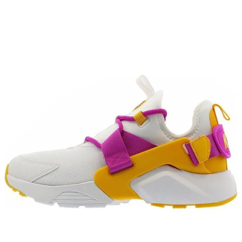 (WMNS) Nike Air Huarache City Low 'White Fuschia' AH6804-102 sold by KicksCrew