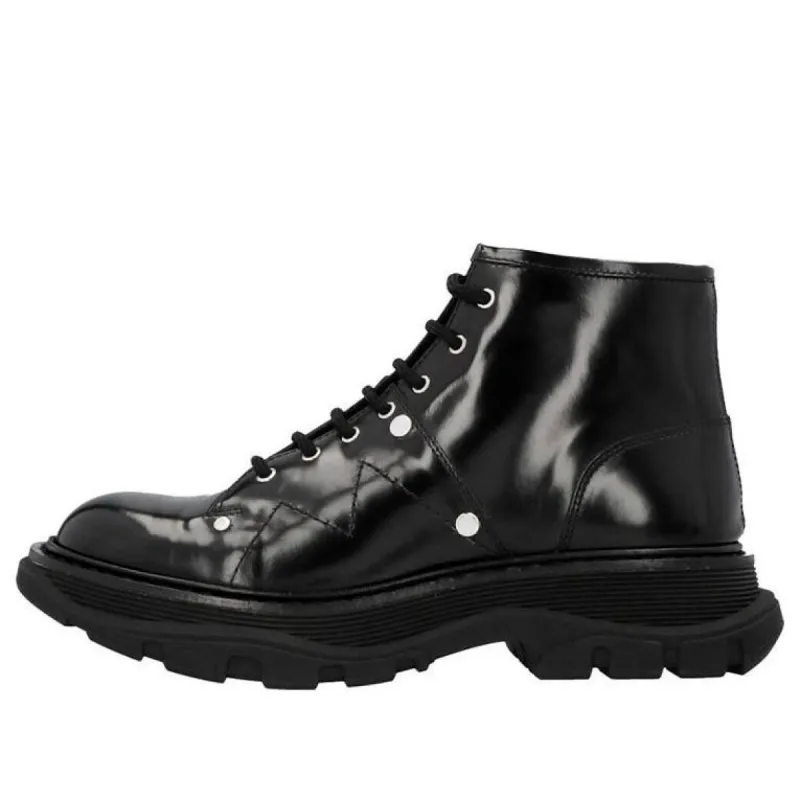 (WMNS) Alexander McQueen Tread Lace Up Boot 'Black' 595469WHQSG1081 sold by KicksCrew