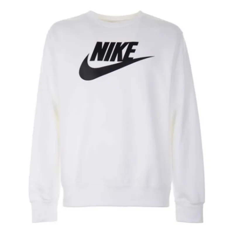 Nike Sportswear Club Fleece Graphic Crew Sweatshirt 'White' DQ4912-100 sold by KicksCrew