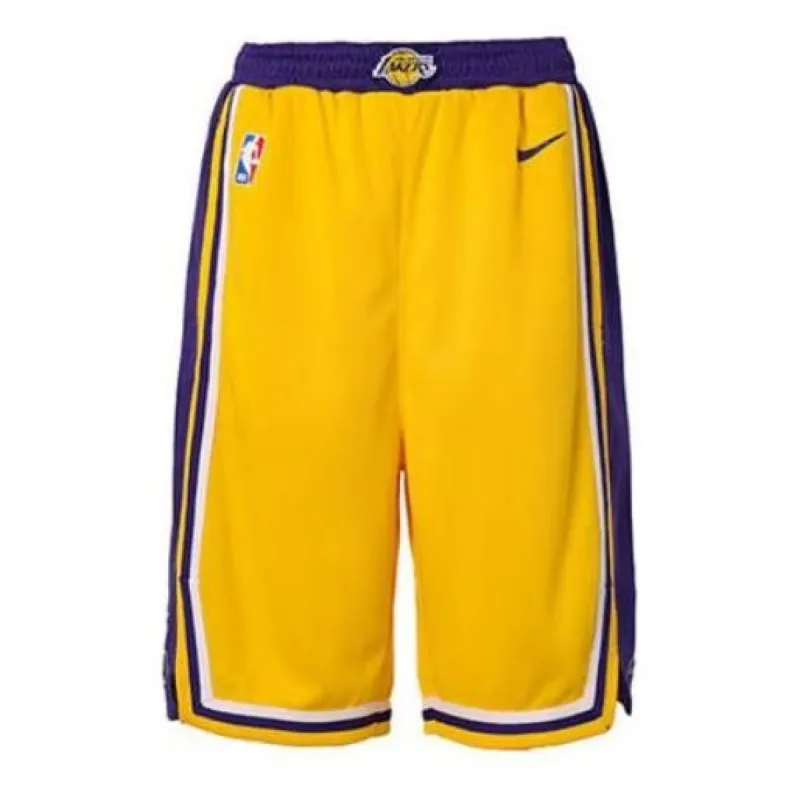 (PS) Nike LA Lakers Basketball Shorts 'Yellow' 3Z2B7BCQL-LAK sold by KicksCrew