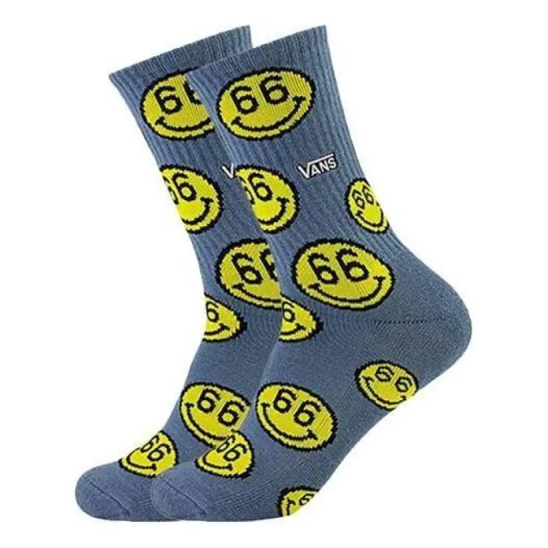 Vans 66 Smiley Crew Socks 'Blue Yellow' VN0A5KIIHKC sold by KicksCrew