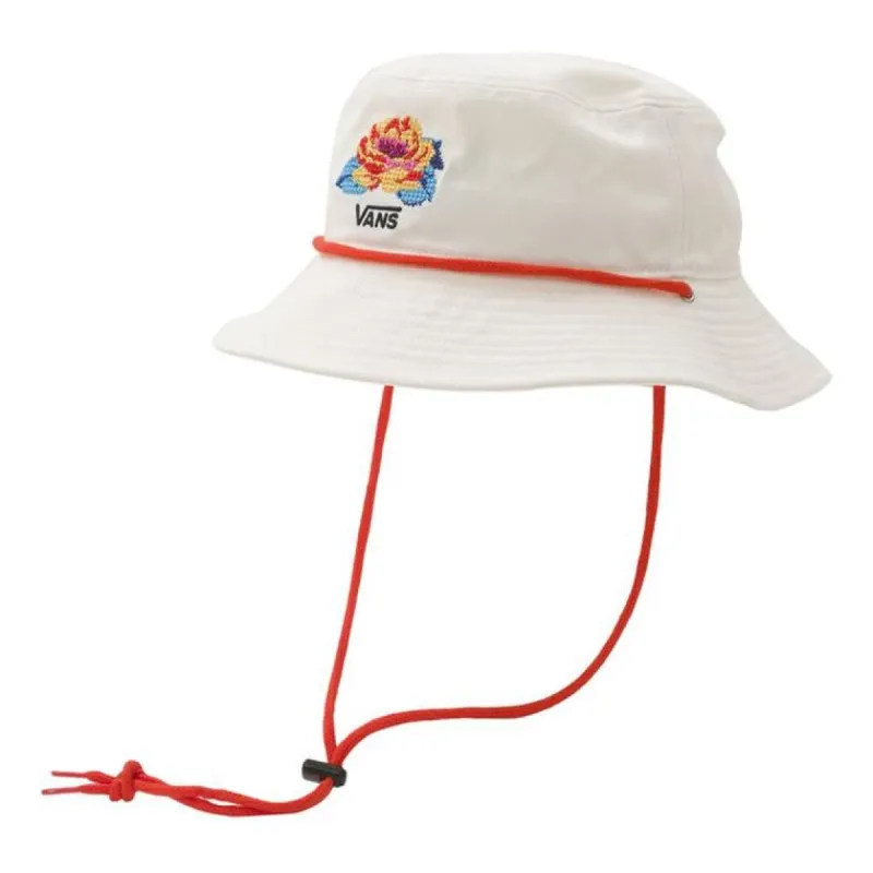Vans Needlework Bucket Hat 'White Red' VN0A5I3P7VJ sold by KicksCrew