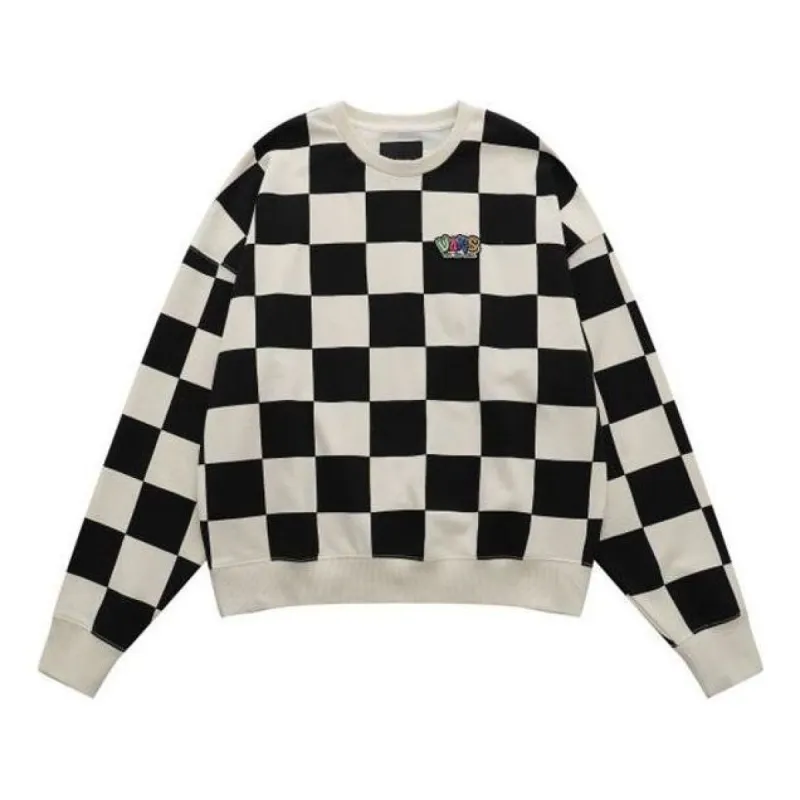 Vans Checkerboard Round Neck Pullover Sweatshirt 'Black White' VN0A5H98J0Z sold by KicksCrew