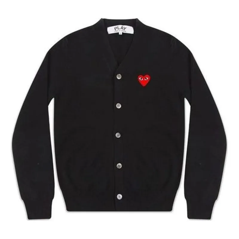COMME des GARCONS PLAY Cardigan Red Emblem 'Black' AZ-N008-051-1 sold by KicksCrew