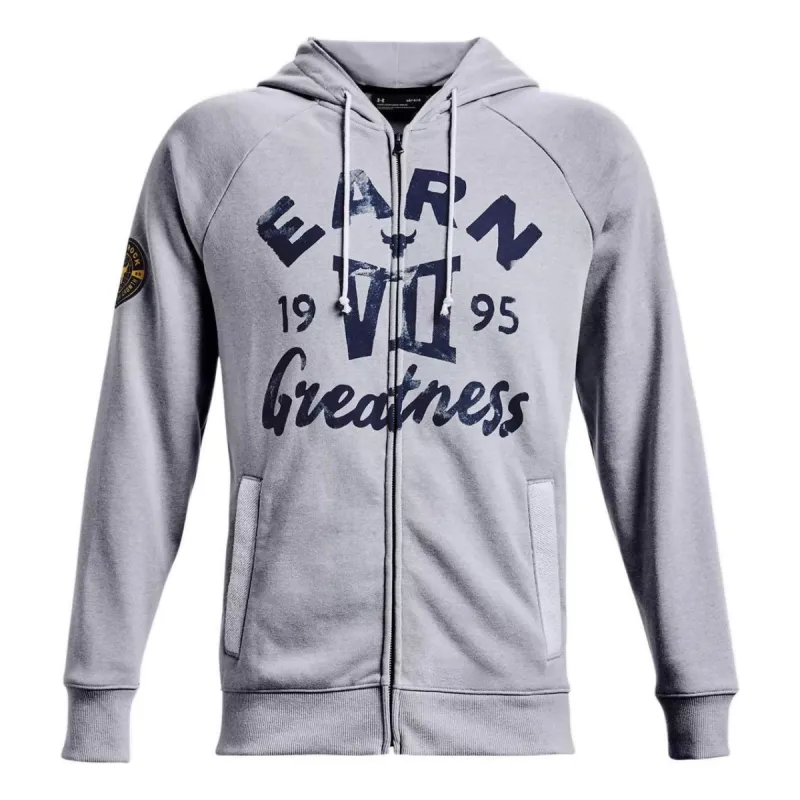 Under Armour Project Rock Heavyweight Terry Full-Zip Jacket 'Grey Navy' 1370456-011 sold by KicksCrew