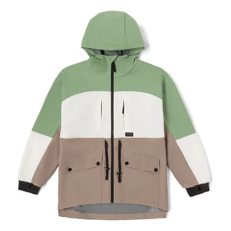 (WMNS) Vans Colorblock Hoody Jacket 'Green Brown White' VN000F2RYEH sold by KicksCrew