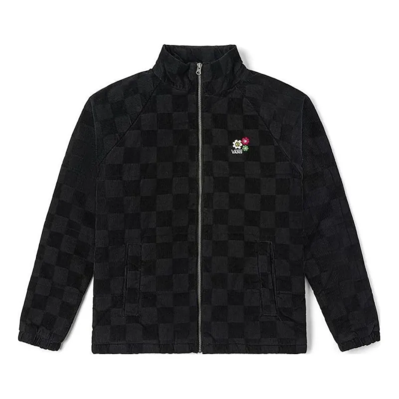 (WMNS) Vans Anaheim Floral Cord Checker Jacket 'Black' VN00044DY28 sold by KicksCrew