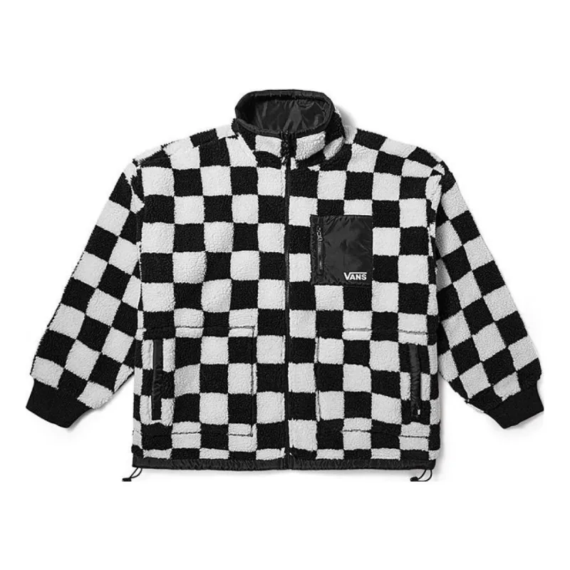 (WMNS) Vans Checkerboard Sherpa Jacket 'White Black' VN000H0RCY4 sold by KicksCrew