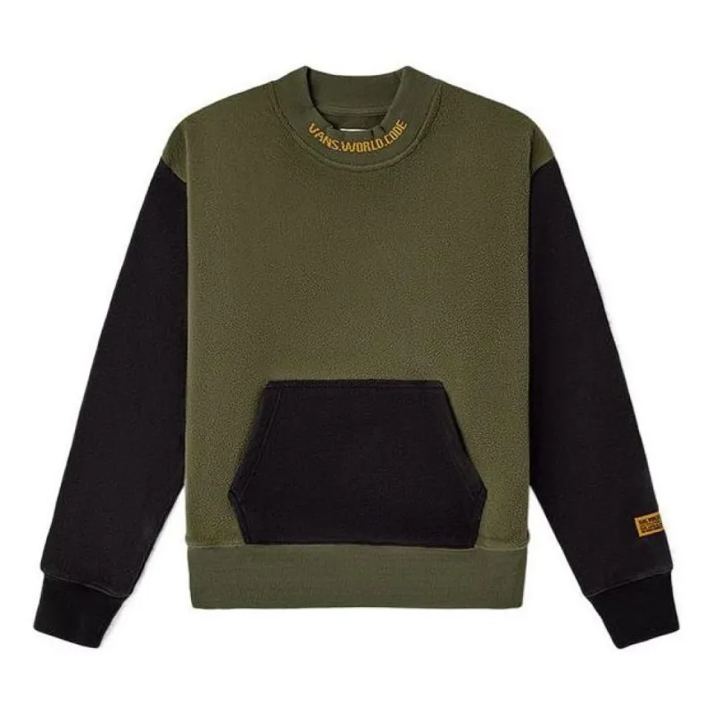 (WMNS) Vans AP World Code Mock Fleece Crew Sweater 'Green Black' VN0A54M9KCZ sold by KicksCrew