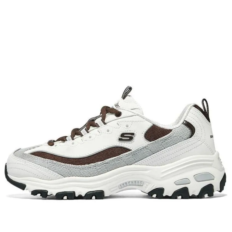 (WMNS) Skechers D'Lites 1.0 Shoes 'White Grey Brown' 896276-OWBR sold by KicksCrew