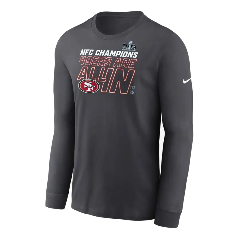 Nike NFL San Francisco 49ers 2023 NFC Champions Trophy Collection Long-Sleeve T-Shirt 'Anthracite' NPAC06F73Z-MU6 sold by KicksCrew