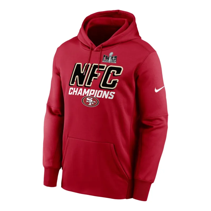 Nike Therma NFL San Francisco 49ers 2023 NFC Champions Iconic Pullover Hoodie 'Red' NPAQ6DL73X-NDH sold by KicksCrew