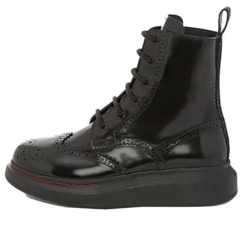(WMNS) Alexander McQueen Hybrid Lace Up Boot 'Black' 586402WHX511000 sold by KicksCrew